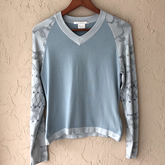 Nike Golf Sweater Blue Y2k Print Size 